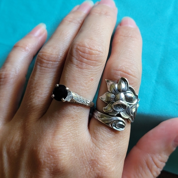 Antique Daffodil Sterling Silver Spoon Ring #11. Size 6.5 - Picture 11 of 12